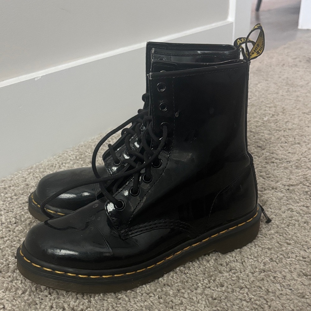 Dr. Martens Shiny Black Combat Boots